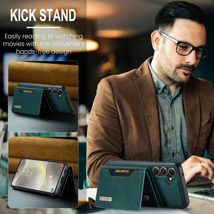 For Samsung Galaxy S24+ 5G DG.MING M2 Series 3-Fold Multi Card Bag + Magnetic Phone Case(Green) by DG.MING