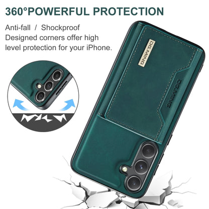 For Samsung Galaxy S24+ 5G DG.MING M2 Series 3-Fold Multi Card Bag + Magnetic Phone Case(Green) by DG.MING
