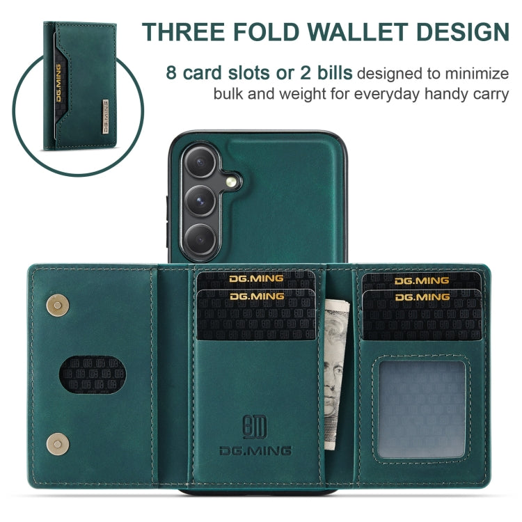 For Samsung Galaxy S24+ 5G DG.MING M2 Series 3-Fold Multi Card Bag + Magnetic Phone Case(Green) by DG.MING