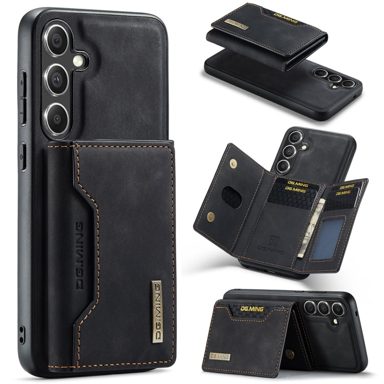 For Samsung Galaxy S24 5G DG.MING M2 Series 3-Fold Multi Card Bag + Magnetic Phone Case(Black) by DG.MING