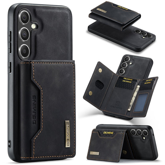 For Samsung Galaxy S24 5G DG.MING M2 Series 3-Fold Multi Card Bag + Magnetic Phone Case(Black) by DG.MING