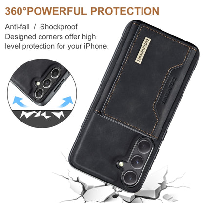 For Samsung Galaxy S24 5G DG.MING M2 Series 3-Fold Multi Card Bag + Magnetic Phone Case(Black) by DG.MING