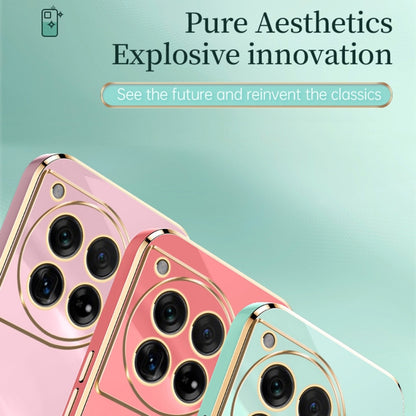 For OnePlus 12 XINLI Straight Edge 6D Electroplate TPU Phone Case(Pink) by XINLI