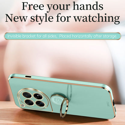 For OnePlus 12 XINLI Straight Edge 6D Electroplate TPU Phone Case with Ring Holder(Cherry Purple) by XINLI