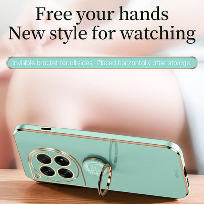 For OnePlus Ace 3 XINLI Straight Edge 6D Electroplate TPU Phone Case with Ring Holder(Hawthorn Red) by XINLI