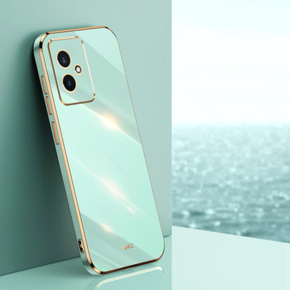 For Honor 100 XINLI Straight Edge 6D Electroplate TPU Phone Case(Mint Green) by XINLI