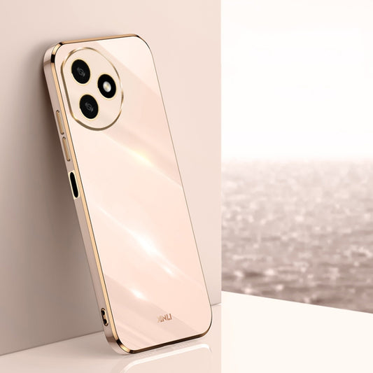 For Honor X50i+ 5G XINLI Straight Edge 6D Electroplate TPU Phone Case(Pink) by XINLI