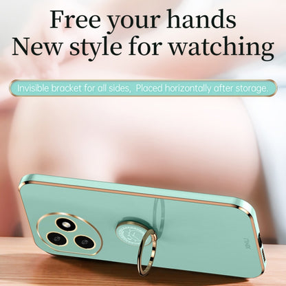 For Honor X50i+ 5G XINLI Straight Edge 6D Electroplate TPU Phone Case with Ring Holder(Mint Green) by XINLI