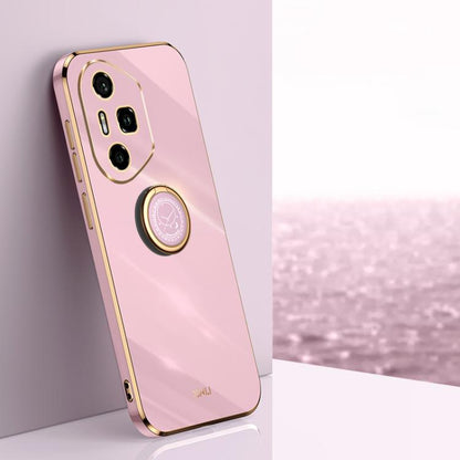 For Honor 300 Pro XINLI Straight Edge 6D Electroplate TPU Phone Case with Ring Holder(Cherry Purple) by XINLI