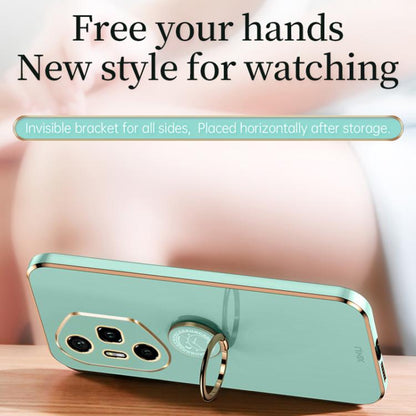 For Honor 300 Pro XINLI Straight Edge 6D Electroplate TPU Phone Case with Ring Holder(Pink) by XINLI