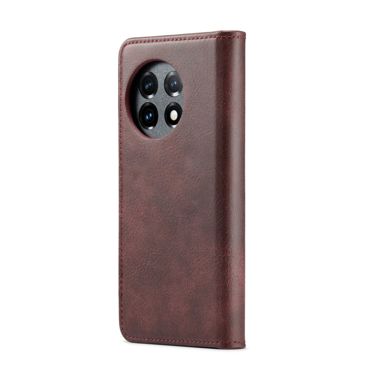 For OnePlus 11 DG.MING Crazy Horse Texture Detachable Magnetic Leather Case(Red) by DG.MING