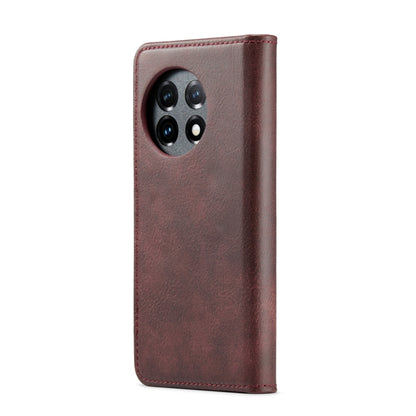 For OnePlus 11 DG.MING Crazy Horse Texture Detachable Magnetic Leather Case(Red) by DG.MING