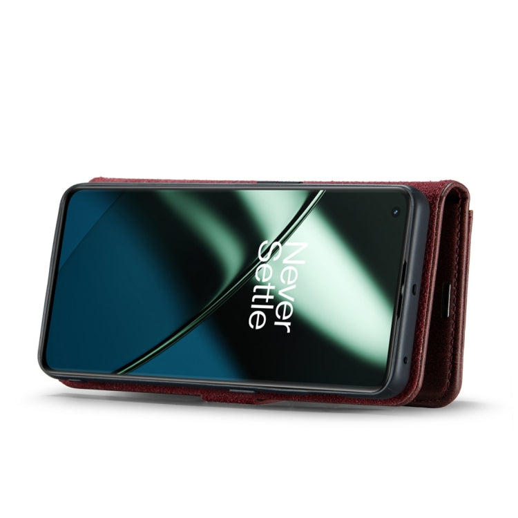 For OnePlus 11 DG.MING Crazy Horse Texture Detachable Magnetic Leather Case(Red) by DG.MING