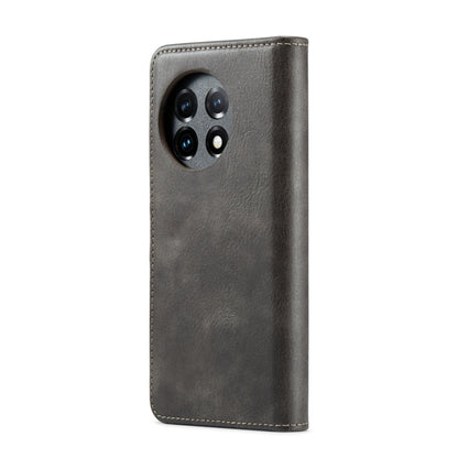 For OnePlus 11 DG.MING Crazy Horse Texture Detachable Magnetic Leather Case(Grey) by DG.MING