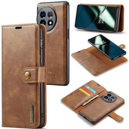 For OnePlus 11 DG.MING Crazy Horse Texture Detachable Magnetic Leather Case(Brown) by DG.MING
