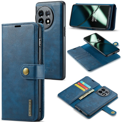 For OnePlus 11 DG.MING Crazy Horse Texture Detachable Magnetic Leather Case(Blue) by DG.MING