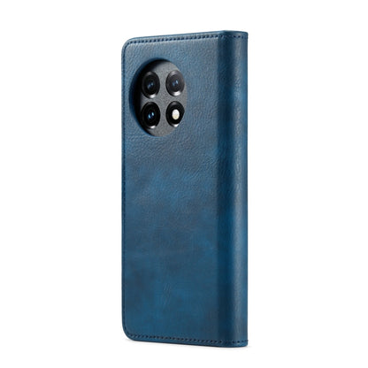For OnePlus 11 DG.MING Crazy Horse Texture Detachable Magnetic Leather Case(Blue) by DG.MING