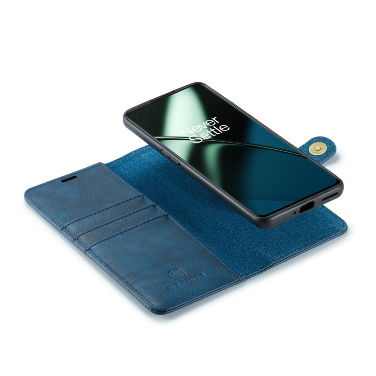 For OnePlus 11 DG.MING Crazy Horse Texture Detachable Magnetic Leather Case(Blue) by DG.MING