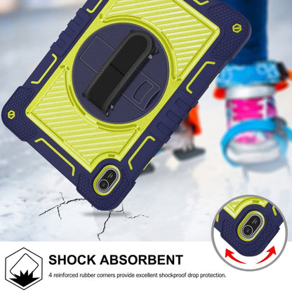 For Huawei MatePad SE 11 360 Degree Rotation PC Contrast Silicone Tablet Case(Navy Blue + Yellow Green) by bashfashion