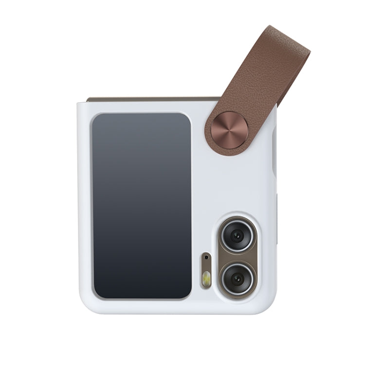 For OPPO Find N2 Flip NILLKIN Skin Feel Liquid Silicone Phone Case With Finger Strap(White) by NILLKIN