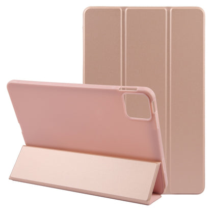 For Xiaomi Pad 7 / Pad 7 Pro Three-fold Holder Flip Tablet Leather Case(Rose Gold) by bashfashion