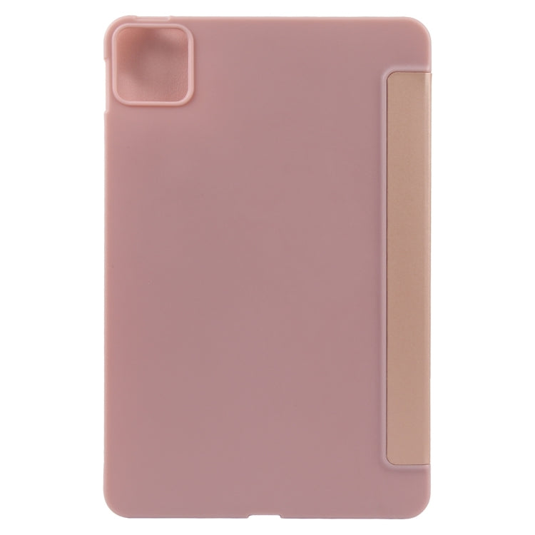 For Xiaomi Pad 7 / Pad 7 Pro Three-fold Holder Flip Tablet Leather Case(Rose Gold) by bashfashion