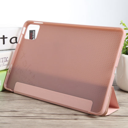 For Xiaomi Pad 7 / Pad 7 Pro Three-fold Holder Flip Tablet Leather Case(Rose Gold) by bashfashion