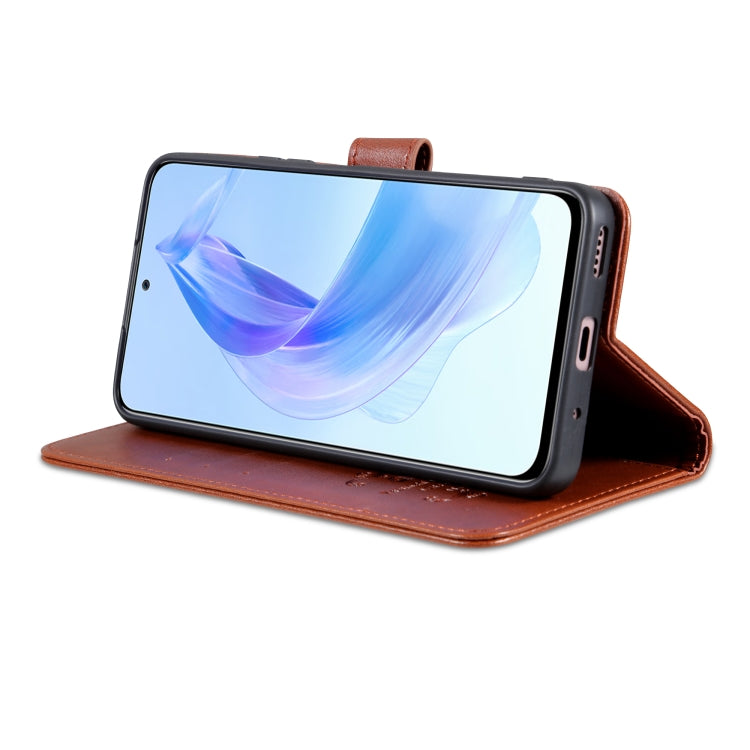 For Honor X50i AZNS Sheepskin Texture Flip Leather Phone Case(Brown) by AZNS