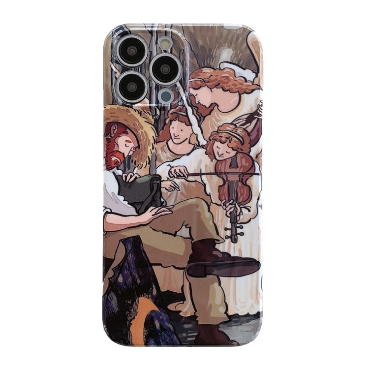 For iPhone 15 Pro Oil Painting Pattern Glossy PC Phone Case(Oil Portrait) by bashfashion