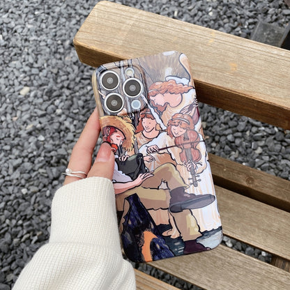 For iPhone 14 Oil Painting Pattern Glossy PC Phone Case(Oil Portrait) by bashfashion