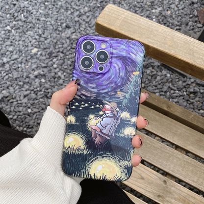 For iPhone 13 Pro Max Oil Painting Pattern Glossy PC Phone Case(Oil Portrait) by bashfashion