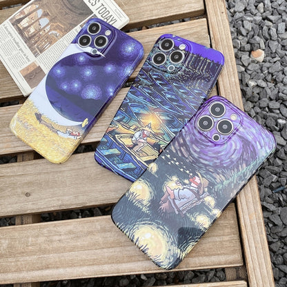For iPhone 14 Pro Max Oil Painting Pattern Glossy PC Phone Case(Oil Portrait) by bashfashion