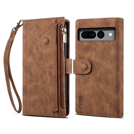 For Google Pixel 8 ESEBLE Retro Frosted RFID Flip Leather Phone Case(Brown) by ESEBLE
