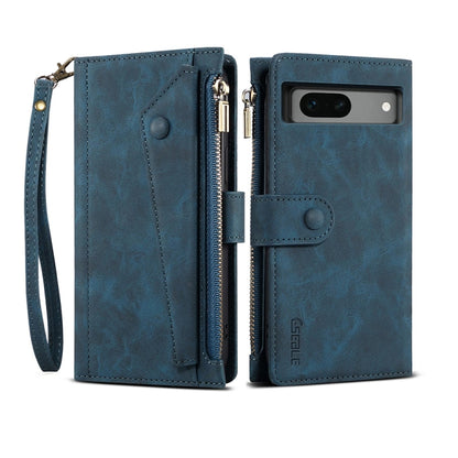 For Google Pixel 7a ESEBLE Retro Frosted RFID Flip Leather Phone Case(Dark Green) by ESEBLE