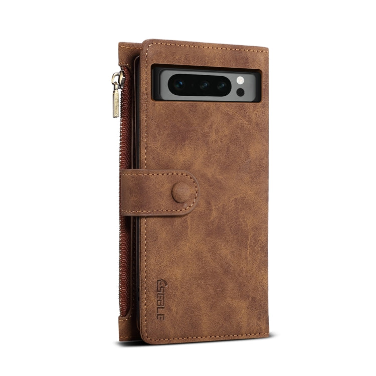 For Google Pixel 8 Pro ESEBLE Retro Frosted RFID Flip Leather Phone Case(Brown) by ESEBLE