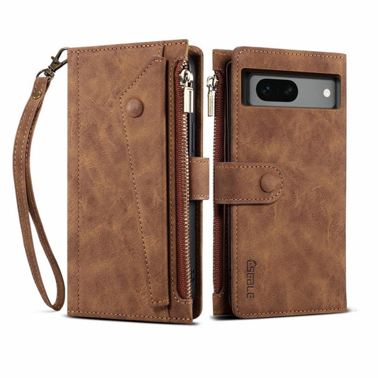 For Google Pixel 8A ESEBLE Retro Frosted RFID Flip Leather Phone Case(Brown) by ESEBLE