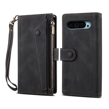 For Google Pixel 9 / 9 Pro ESEBLE Retro Frosted RFID Flip Leather Phone Case(Black) by ESEBLE