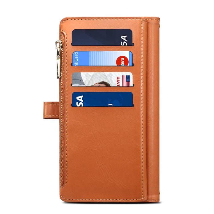 For Google Pixel 8 ESEBLE Star Series Lanyard Zipper Wallet RFID Leather Case(Brown) by ESEBLE