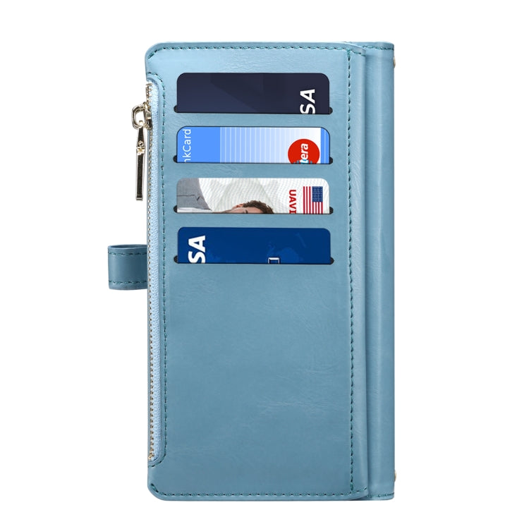For Google Pixel 8 ESEBLE Star Series Lanyard Zipper Wallet RFID Leather Case(Blue) by ESEBLE