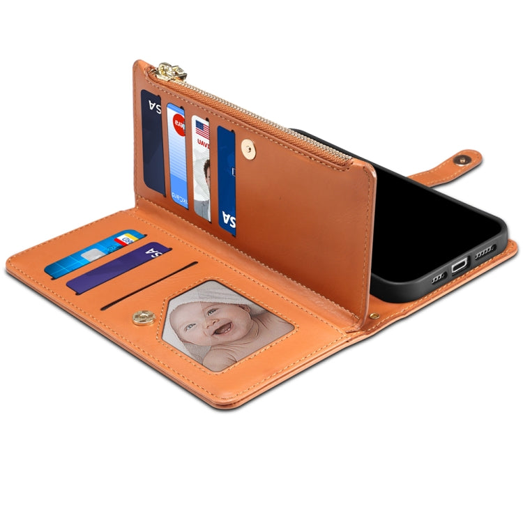 For Google Pixel 7a ESEBLE Star Series Lanyard Zipper Wallet RFID Leather Case(Brown) by ESEBLE