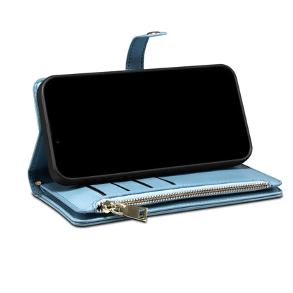 For Google Pixel 7a ESEBLE Star Series Lanyard Zipper Wallet RFID Leather Case(Blue) by ESEBLE