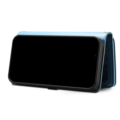 For Google Pixel 7a ESEBLE Star Series Lanyard Zipper Wallet RFID Leather Case(Blue) by ESEBLE