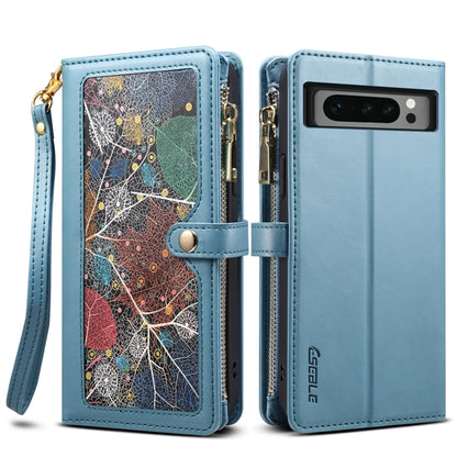 For Google Pixel 8 Pro ESEBLE Star Series Lanyard Zipper Wallet RFID Leather Case(Blue) by ESEBLE