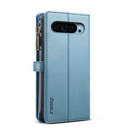 For Google Pixel 9 / 9 Pro ESEBLE Star Series Lanyard Zipper Wallet RFID Leather Case(Blue) by ESEBLE