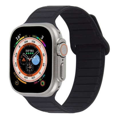 For Apple Watch 7 41mm Loop Magnetic Silicone Watch Band(Black) by bashfashion
