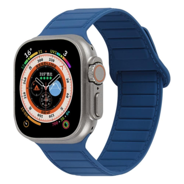 For Apple Watch 7 41mm Loop Magnetic Silicone Watch Band(Midnight Blue) by bashfashion