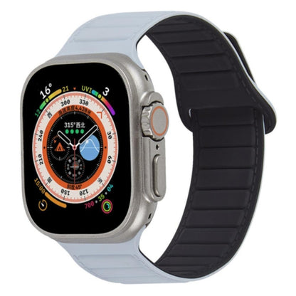 For Apple Watch 7 41mm Loop Magnetic Silicone Watch Band(Grey Black) by bashfashion