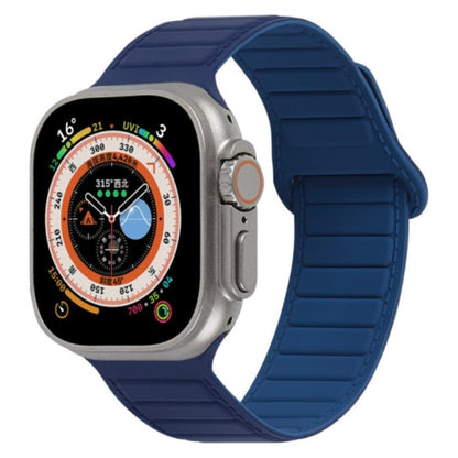 For Apple Watch SE 2022 44mm Loop Magnetic Silicone Watch Band(Navy Blue) by bashfashion