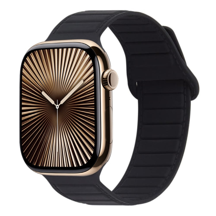 For Apple Watch Series 10 42mm Loop Magnetic Silicone Watch Band(Black) by bashfashion