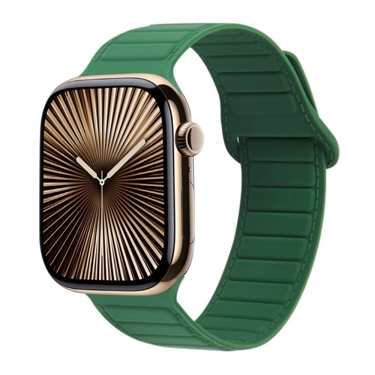 For Apple Watch Series 10 42mm Loop Magnetic Silicone Watch Band(Green) by bashfashion